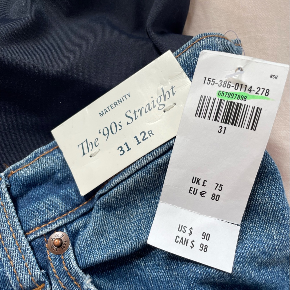 Abercrombie & Fitch maternity Straight Jeans size 31 (12) - Picture 4 of 9